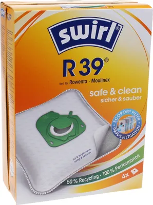 Produktbild von Swirl R 39 MicroPor Plus, Staubbeutel, Zylinder-Vakuum, Weiß, Rowenta, RO 3900... 3999 Compact Power RO 6300... 6399 Silence Force Compact RO 6400... 6499 Silence Force..., 168 mm