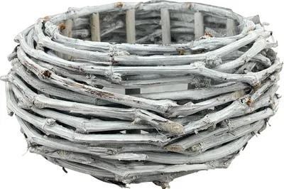 Produktbild von Korb rund Willow weiß gewischt Pflanzkorb Ø28cm H10,5cm Pflanzschale Deko Schale