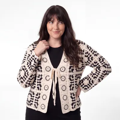 Produktbild von Cardigan Damen Sommerjacke 38 40 42 leichter Häkel Strick Bolero