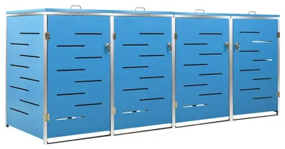 Produktbild von vidaXL Mülltonnenbox für 4 Tonnen 276,5x77,5x115 cm Edelstahl
