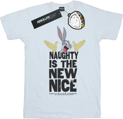 Image de T-shirt Looney Tunes « Naughty Is The New Nice » pour homme BI50447 (5XL) (blanc)