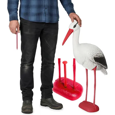 Obrázek produktu pro Zahradní čáp velký 80 cm – Realistická figurka, dekorace odolná proti počasí