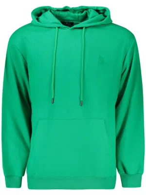 Immagine prodotto di Felpa verde da uomo senza cerniera, con cappuccio e ricamo