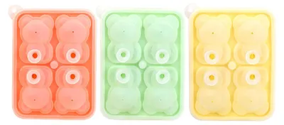 Produktbild von 3 Stück Eiswürfelschalen in Bärenform, lebensmittelechte Silikon-Eisform für Whisky, Cocktails, Kaffee, Saft, leicht zu lösen, kreativer Eiswürfelbereiter