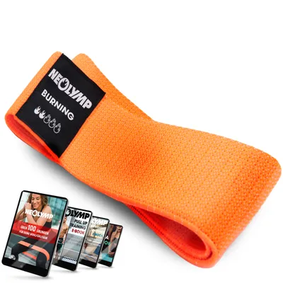 Produktbild von NEOLYMP kurze Fitnessbänder Stoff mit Fitness Traningsprogramm E-Book - waschbare Resistance Bands, Widerstandsbänder, Gymnastikband, Fitnessband