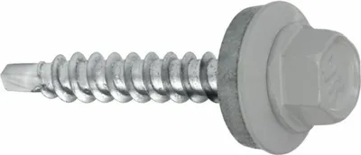 Image de Vis autoperceuses Klimas WFD pour tôle trapézoïdale sur bois RAL 9006 aluminium blanc 4,8x80 mm 100 pièces