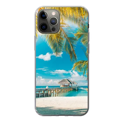 Produktbild von MuchoWow® Handyhülle Schutzhülle Hülle für iPhone 13 Pro Tropisch - Strand - Palme Silikon Softcase Handy Hülle - Handy-Tasche