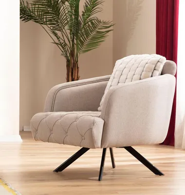 Produktbild von Stoffsessel Wohnzimmer Sessel Ohrensessel Grau Polster Sitz Einsitzer