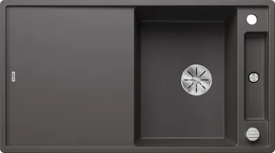 Immagine prodotto di BLANCO AXIA III 5 S, SILGRANIT® PuraDur®, grigio roccia, reversibile, incluso tagliere in vetro
