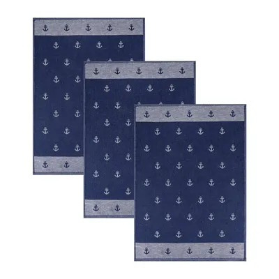 Produktbild von Kracht Geschirrtuch Anker" 3er-Pack dunkelblau 50x70 cm"