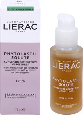 Produktbild von Lierac Phytolastil Solution, Körperserum, Frauen, Anti-Dehnungsstreifen, 56 Tag(e), Pumpenflasche, AQUA / WATER / EAU. PROPANEDIOL. CARBOMER. ALCHEMILLA VULGARIS LEAF EXTRACT. TROMETHAMINE. HEDERA...