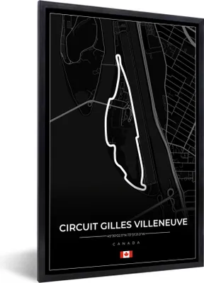 Produktbild von MuchoWow® Gerahmtes Poster Rennsport - Rennstrecke - Circuit Gilles Villeneuve - Kanada - F1 - Schwarz 40x60 cm - Poster mit Schwarzem Bilderrahmen Wandposter Rahmen Foto Bilder - Papierdruck - Wandbilder