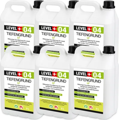 Produktbild von Tiefgrund Universal 30L Grundierung Haftgrund Tiefengrund Wand Boden LF Innen Außen LEVEL+ RM04