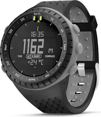 Produktbild von Silikon Smartwatch Armband - Passend für Suunto Core Sportband - schwarz/grau - Strap-it Uhrenarmband/Warmband/Warmband