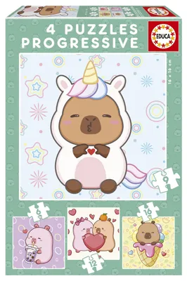 Immagine prodotto di Educa Capybaras Capyfun Puzzle 6-9-12 pezzi, 16 pezzi, multicolore, per bambini, multicolore, taglia unica