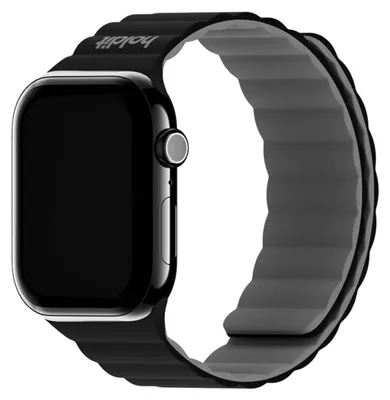 Immagine prodotto di Bracciale in silicone magnetico per Apple Watch | 44/45/46/49 mm - Nero / Grigio