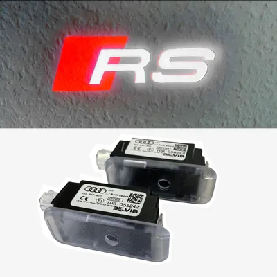 Zdjęcie produktu dla Projektor, lampy drzwiowe, 2 sztuki, oryginalne, do Audi RS, oświetlenie wejściowe LED, do drzwi