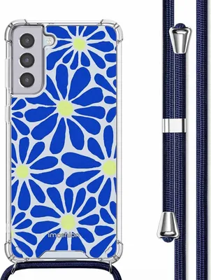 Immagine prodotto di Custodia di design imoshion con cinturino Samsung Galaxy S21 - Cobalt Blue Flowers Connect