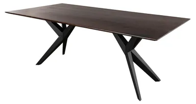 Immagine prodotto di MASSIVMOEBEL24 | tavolo da pranzo in legno di Acacia 140x90x76 marrone laccato SWISS EDGE #05