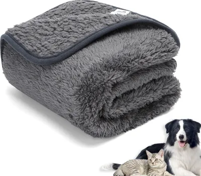 Produktbild von Hundedecke Decken Super Weich Premium Flauschig Hundedecke Katzendecke für Haustier Hunde Katze Welpe Grau 160* 120cm