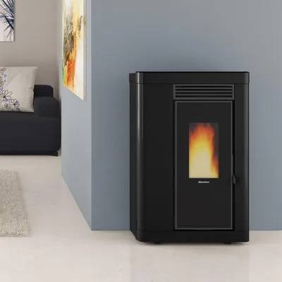 Produktbild von Extraflame Pelletofen 9 kW kanalisiert, belüftet, schlank, schwarz, Heizung