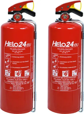 Produktbild von Feuerlöscher Pulverlöscher Pulver Halterung Manometer 2x 2kg ABC 4LE D2
