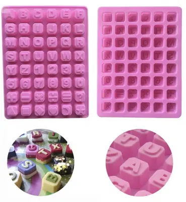 Obrázek produktu pro Silikonová forma – forma na čokoládu – forma na sladkosti – růžová – abeceda – kostky – čísla – 25/18 cm – forma na pečení – pečení – vaření – CHPN