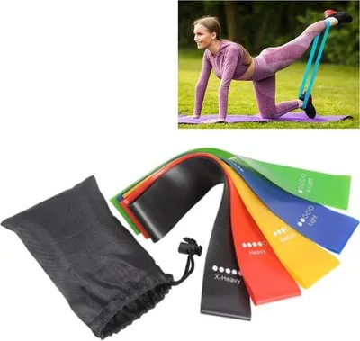Productafbeelding van Famanu Fitnessband - Weerstandsband met 5 intensiteitsniveaus