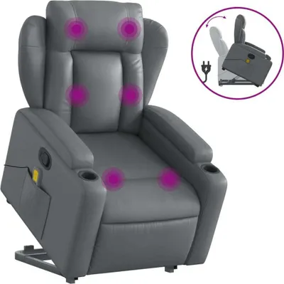 Obrázok produktu pre VidaXL 3204554, Umelá koža, Šedá, Pena, 110 kg, 770 mm, 945 mm