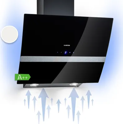 Klarstein Dunstabzugshaube Umluft/Abluft, Leise Abzugshaube, Edelstahl Wandhaube, Dunstabzugshaube mit Filter, Dunstabzugshaube 60cm, Umlufthaube mit LED-Licht, Dunstabzug Kopffrei 509 m³/h Luftstrom