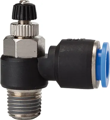 Produktbild von Riegler Drosselrückschlagventil »Blaue Serie«, Abluftdros., R1/4 a. Ø 4mm