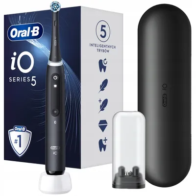 Zdjęcie produktu dla Oral-B IOSERIES5BL, Dorosły, Wibrująca szczoteczka do zębów, Codzienna pielęgnacja, Delikatny, Super sensitive, Wybielający, Czarny, Czarny, Okrągły