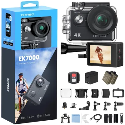 Produktbild von AKASO Action Cam,4K30FPS 20MP WiFi Unterwasserkamera 170°Ultra Weitwinkel Full H