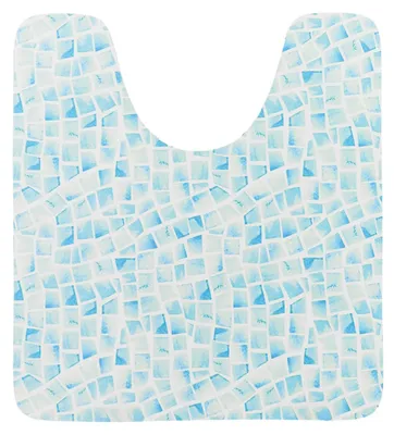 Produktbild von TENDANCE WC-Teppich Toilettenvorleger 45 x 50 cm WC-Vorleger mit Ausschnitt blau weiß Badematte