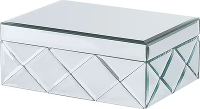 Obrázek produktu pro BELIANI Šperkovnice ocelová stříbrná zrcadlová dekorativní organizér úložný prostor 25 x 18 x 11 cm moderní glamour styl