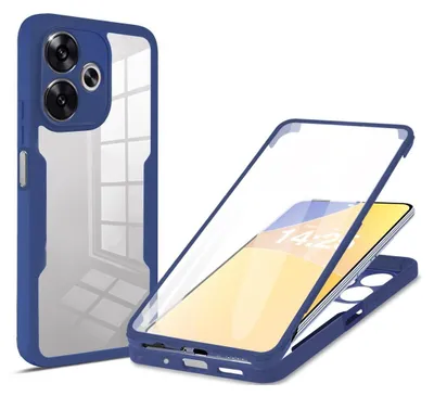Produktbild von 360 Grad Handyhülle für Xiaomi Redmi 13 Full Cover Rundum Schutz Farbe: Blau
