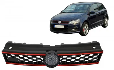 Produktbild von Zentraler Kühlergrill vorne für VW Polo 6R 2009-2014 Bienenwabe GTI-Design.