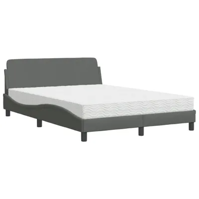 Produktbild von Bett mit Matratze "Dover" Dunkelgrau 140x190 cm Stoff