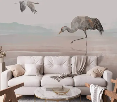 Produktbild von Vlies Fototapete - Cranes Over the Water 250x175 cm Tiere g-A-10034-a-a