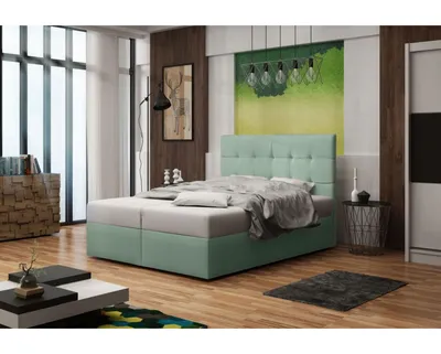 Produktbild von Polsterbett mit Stauraum DELILAH 2 – 200x200, Hellgrün