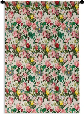 Produktbild von MuchoWow® Wandteppich Wandbehang Blumen - Frühling - Pastell 120x180 cm Tapisserie Dekoration Wandtuch - Schlafzimmer - Dekorationen für das Haus
