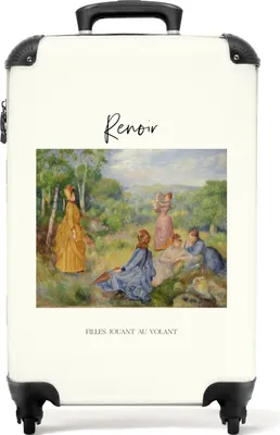 Produktbild von NoBoringSuitcases.com® Koffer Handgepäck Trolley Rollkoffer Kleine Reisekoffer mit 4 Rollen - Kunst - Renoir - Frauen - Farben - Vintage - Cabin Size < 55x40x23 cm & 55x40x20 cm - Fotokoffer - Kabinenkoffer - BoardgepäckHandgepäck Koffer 55x35x20 cm, 36L,