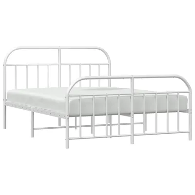 Produktbild von vidaXL Bettgestell mit Kopf- und Fußteil Metall Weiß 140x200 cm