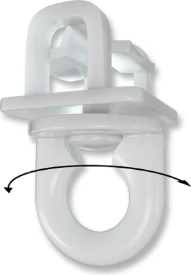 Produktbild von 100x Klick Fix Gardinengleiter Faltengleiter mit geschlossener, drehbarer Öse, für Gardinen und Profilschienen mit 6 – 6,5 mm Laufnut/Profilschlitz