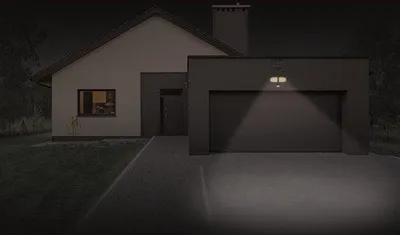 Image de Sylvania Gizmo Solar Flood, éclairage mural pour l'extérieur, noir, gris, acrylonitrile-butadiène-styrène (ABS), IP65, garage, III