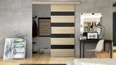 Obrázok produktu pre Posuvné dvere MIRAN 5 - 70 cm, dub sonoma / čierne sklo