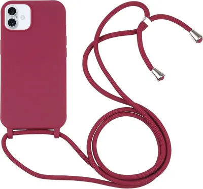 Produktbild von Mobigear Lanyard iPhone 16 Silikon Handykette - Rot