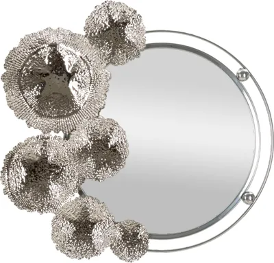 Zdjęcie produktu dla FURNLUX Lustro ścienne Kandi Silver 85cm / Kolor główny: srebrny / Wymiary: 85 x 81 x 7 cm