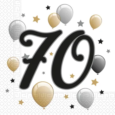 Immagine prodotto di Tovaglioli con motivo Anniversario numero 70 20 pezzi