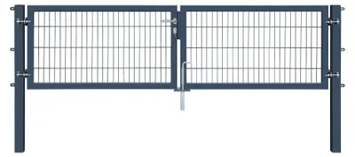Produktbild von 300 x 80 cm Doppelstabmatten Industrietor 2-flügelig 6/5/6 Anthrazit